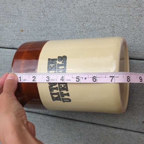 Vintage Stoneware Kitchen Utensils Crock Style Storage Jar - Picture 8 of 9
